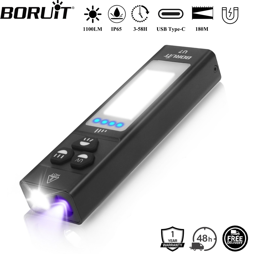 Outdoor Camping Lantern - BORUiT U7 UV LED EDC Flashlight