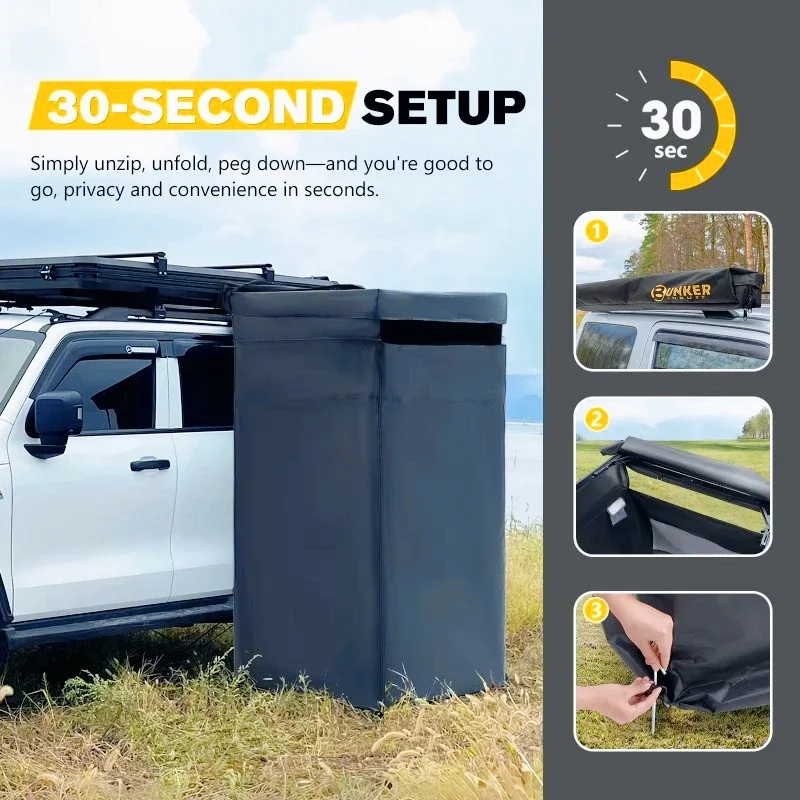 Outdoor Camping Toilet - Adjustable Height Car Side Toilet Tent