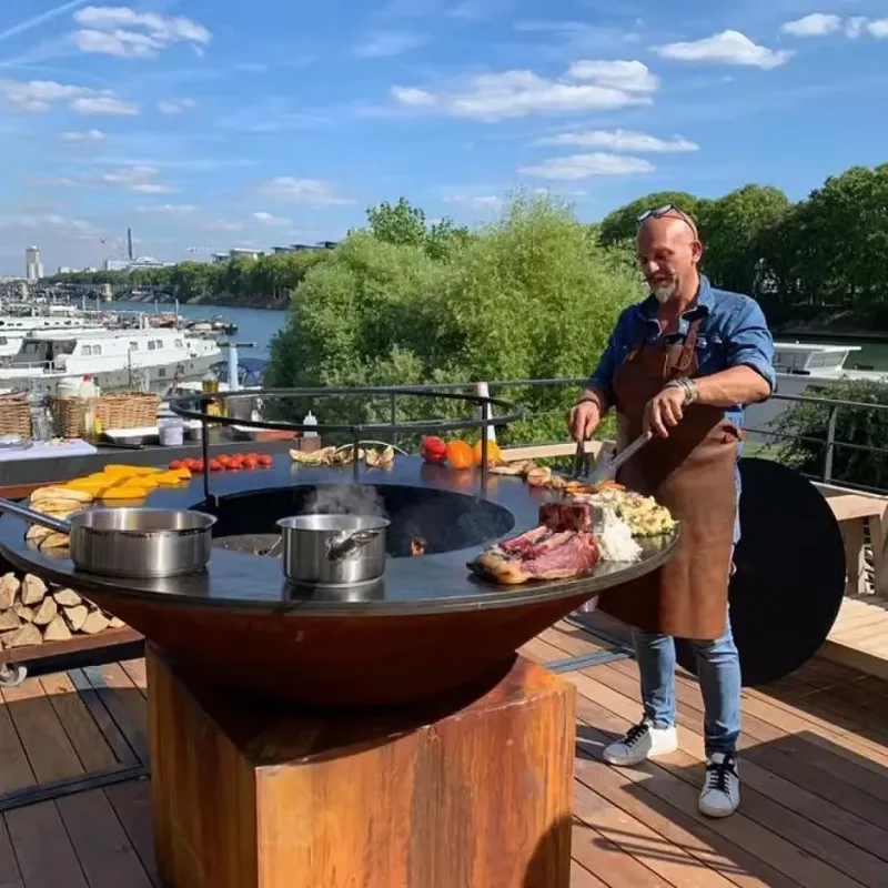 80cm Corten Steel Fire Pit BBQ - Outdoor Camping Oven recension och pris