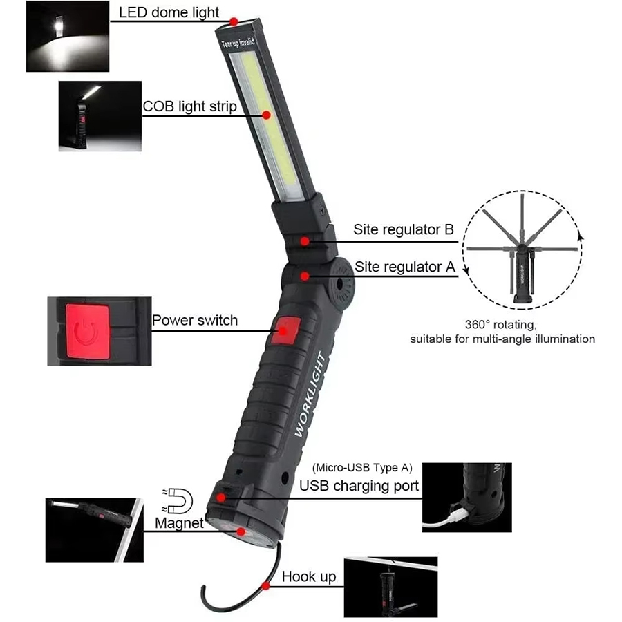Portable LED Flashlight with M - Outdoor Camping Lantern recension och pris