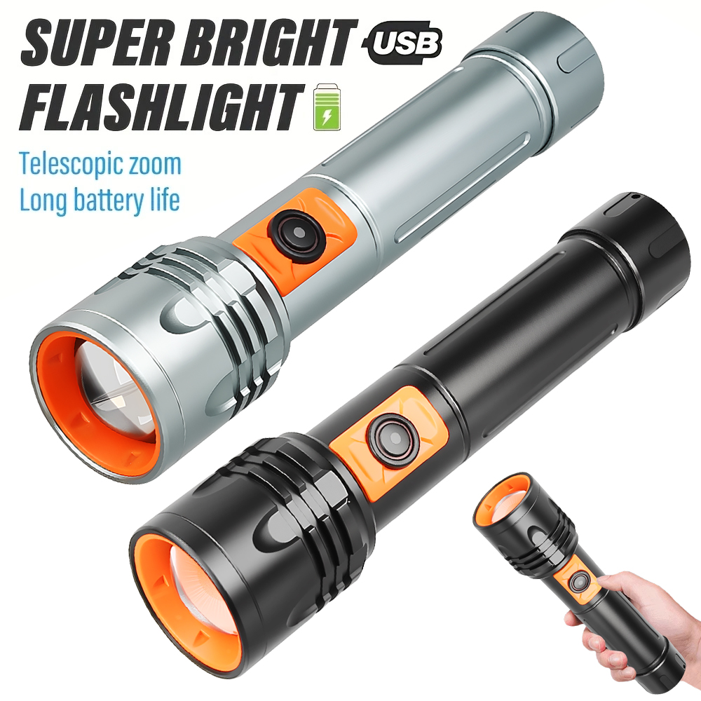 High Power LED Flashlight USB  - Outdoor Camping Lantern recension och pris
