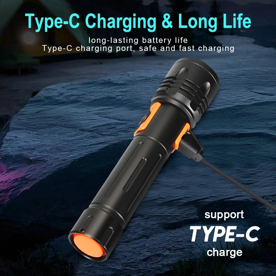 High Power LED Flashlight USB  - Outdoor Camping Lantern recension och pris