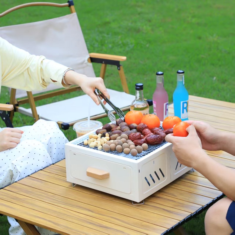 Portable Charcoal BBQ Grill Sq - Outdoor Camping Set recension och pris