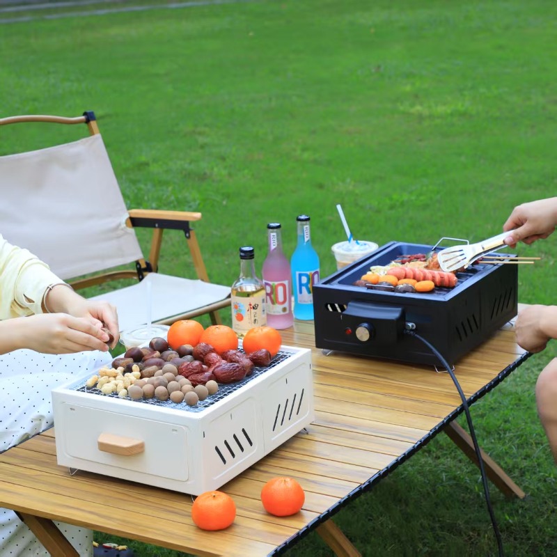 Portable Charcoal BBQ Grill Sq - Outdoor Camping Set recension och pris
