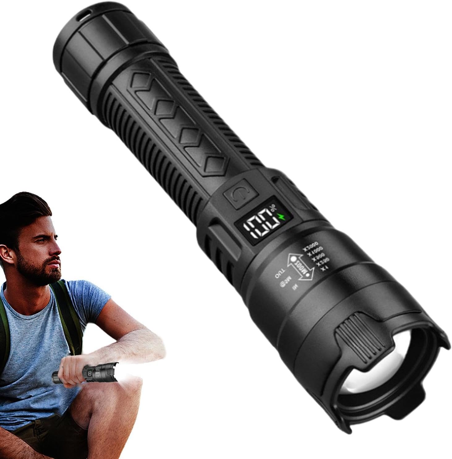 Tactical LED Flashlight 2000LM - Outdoor Camping Adventure recension och pris