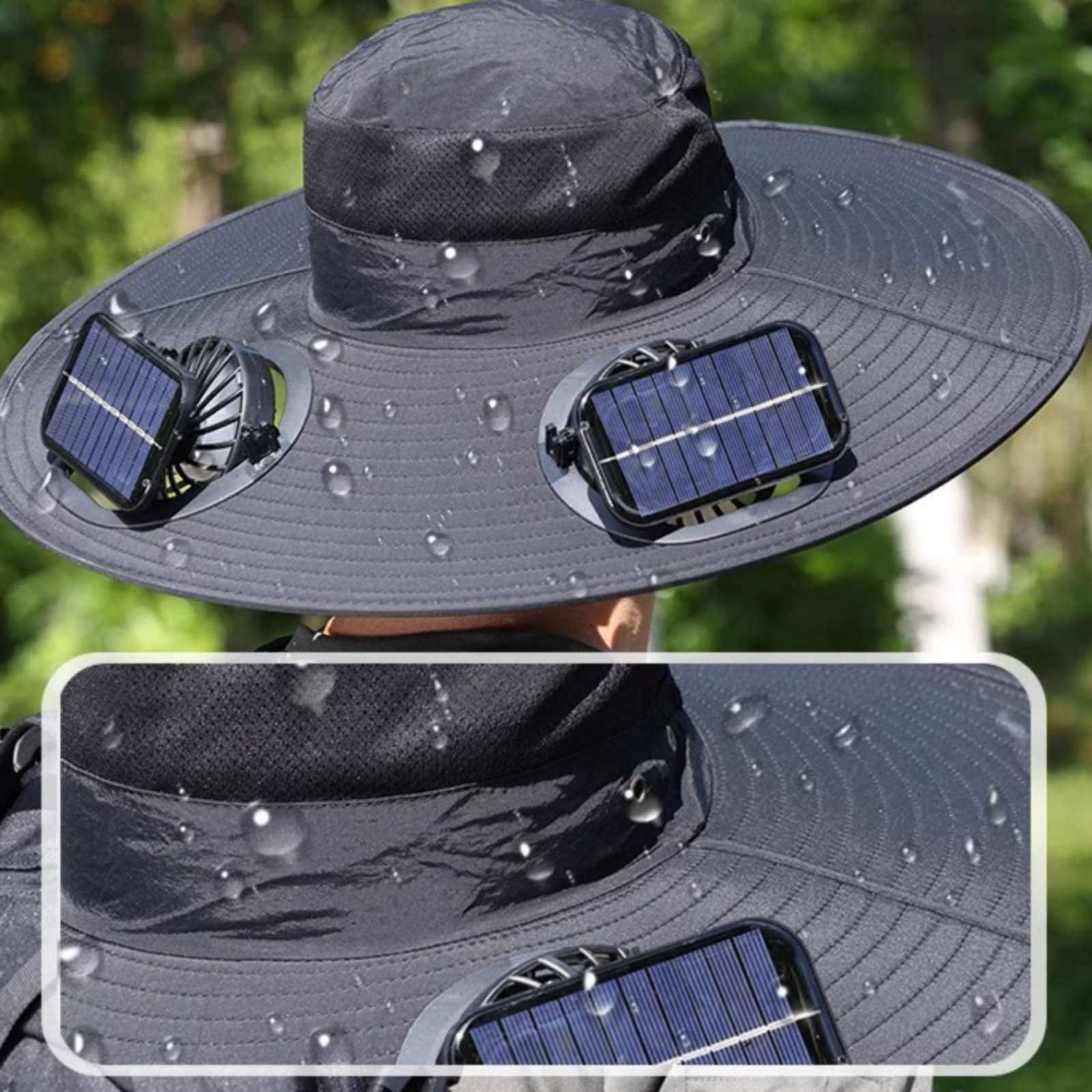 Solar Powered Fan Hat Breathab - Outdoor Camping Misting Fan recension och pris