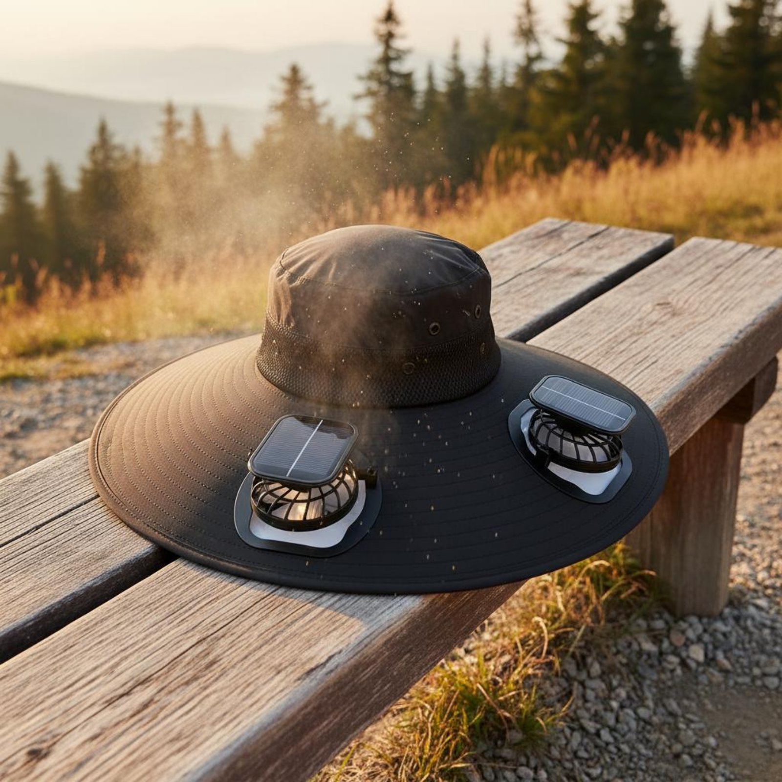 Solar Powered Fan Hat Breathab - Outdoor Camping Misting Fan recension och pris