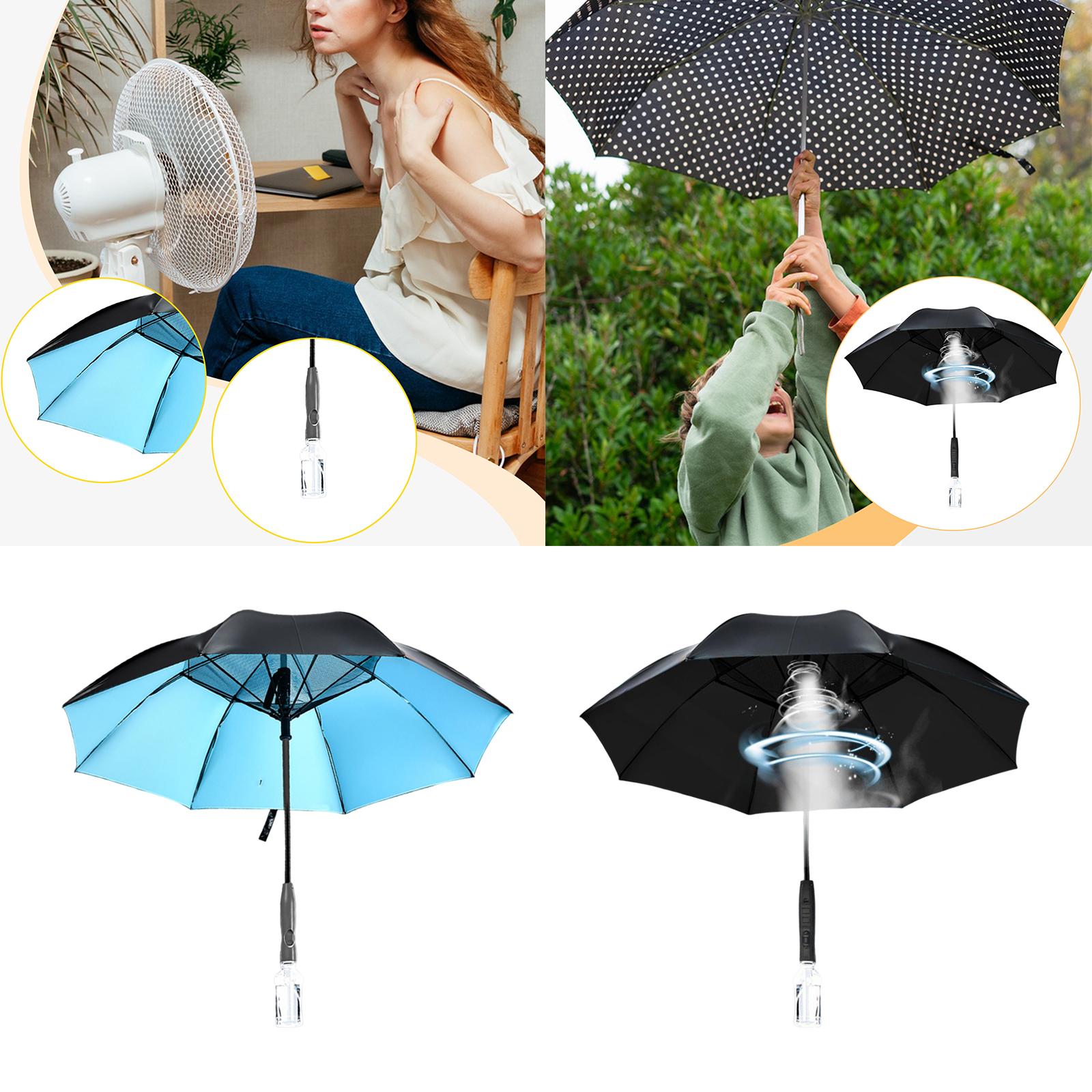Umbrella with Fan and Mist Spr - Outdoor Camping Misting Fan recension och pris