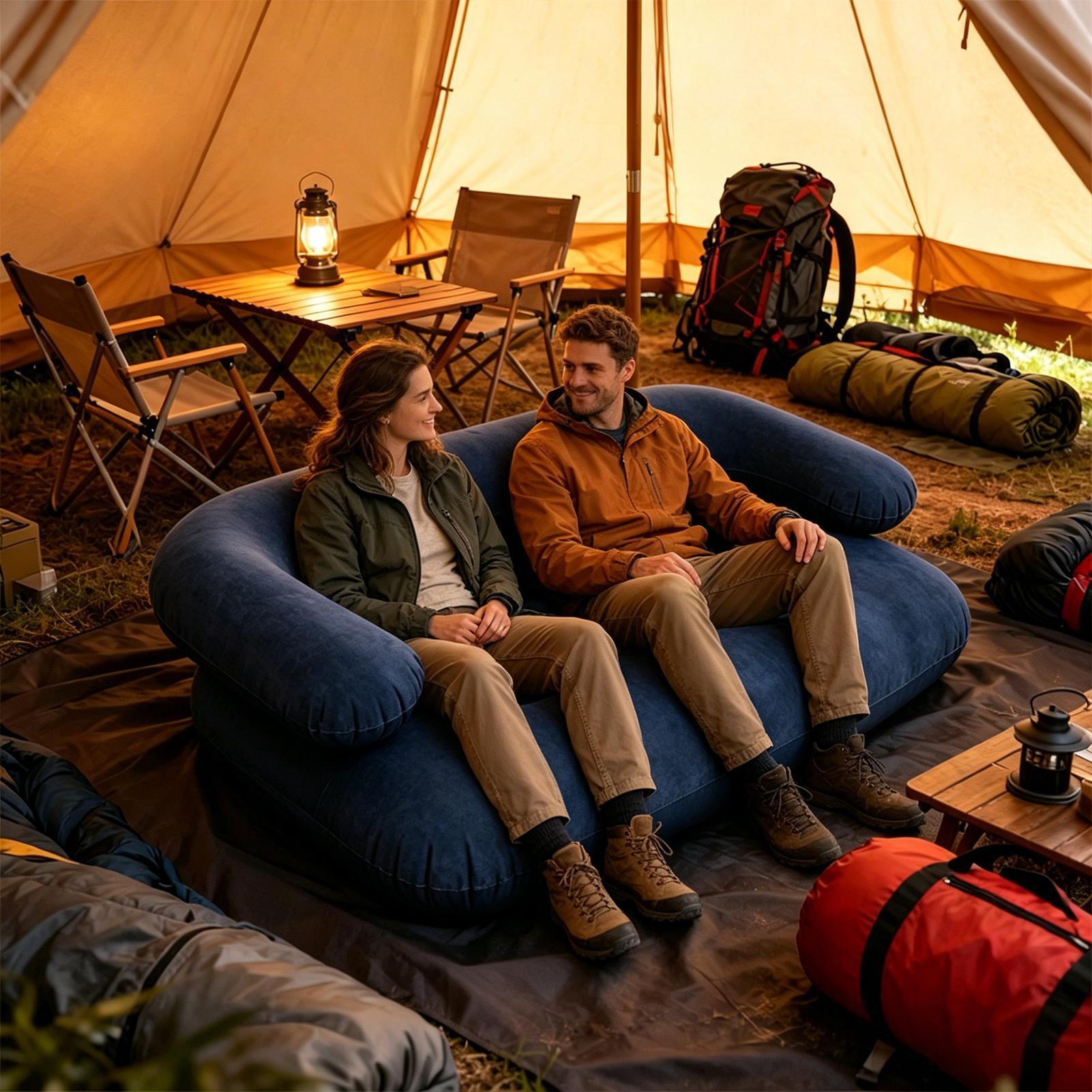 135X66X45cm Flocked Inflatable - Outdoor Camping Couch recension och pris