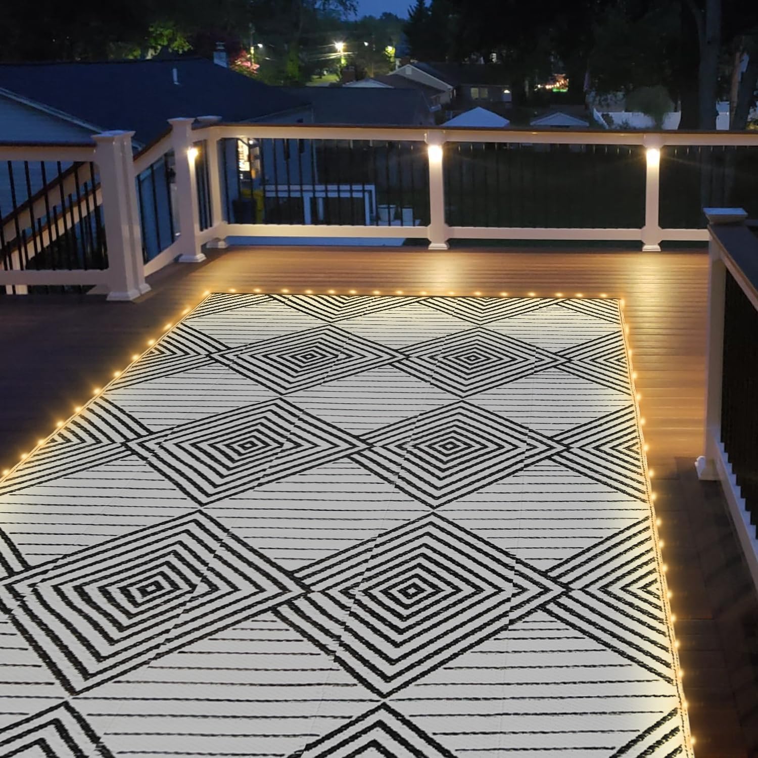 6x9ft Waterproof Outdoor Rug w - Outdoor Camping Rug With Led Lights recension och pris