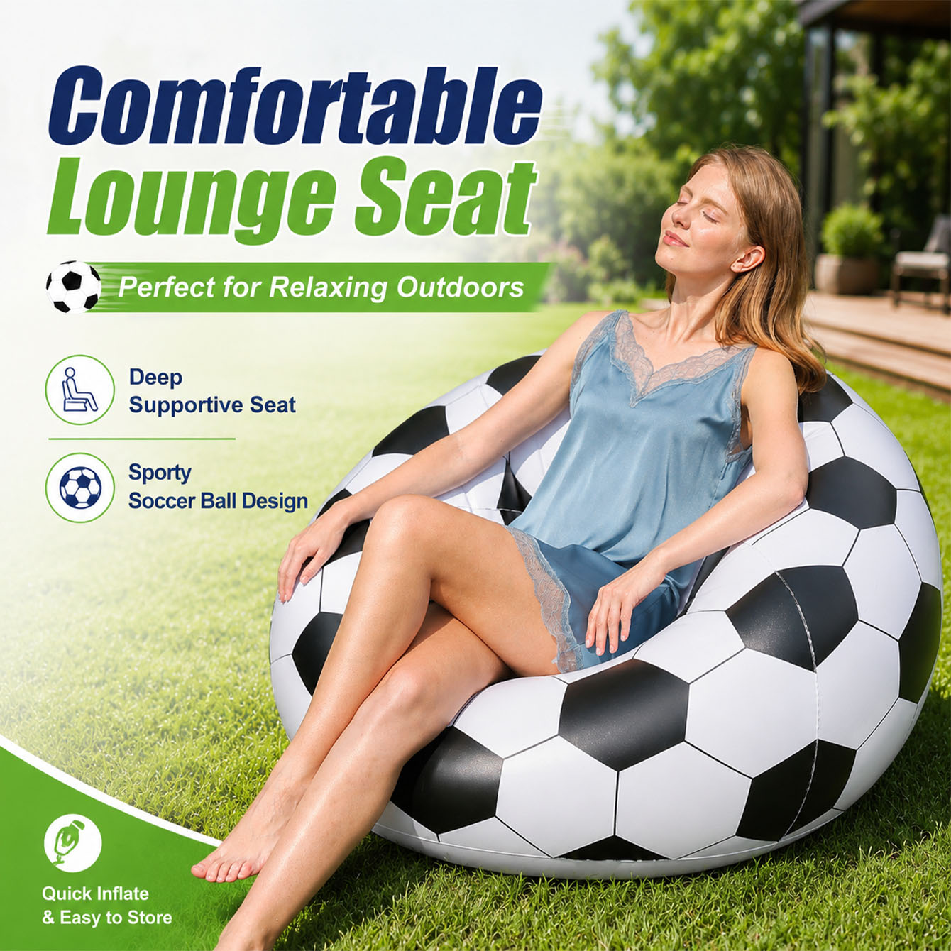 1PC Large Lazy Inflatable Sofa - Outdoor Camping Couch recension och pris