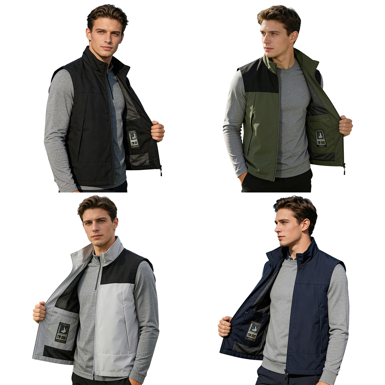 #M-5XL Men Golf Vest Stand Col - Outdoor Camping In Winter recension och pris