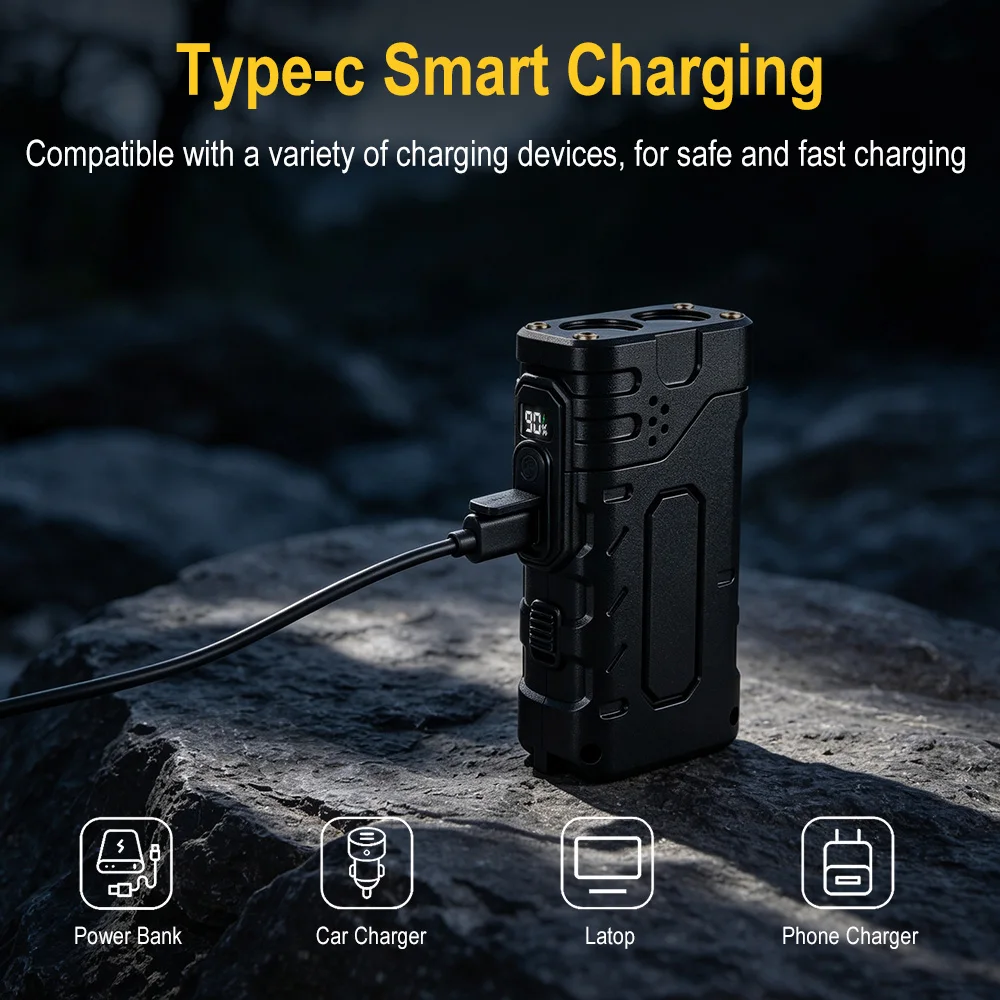 BORUIiT Hand Crank EDC LED Fla - Outdoor Camping Lantern recension och pris