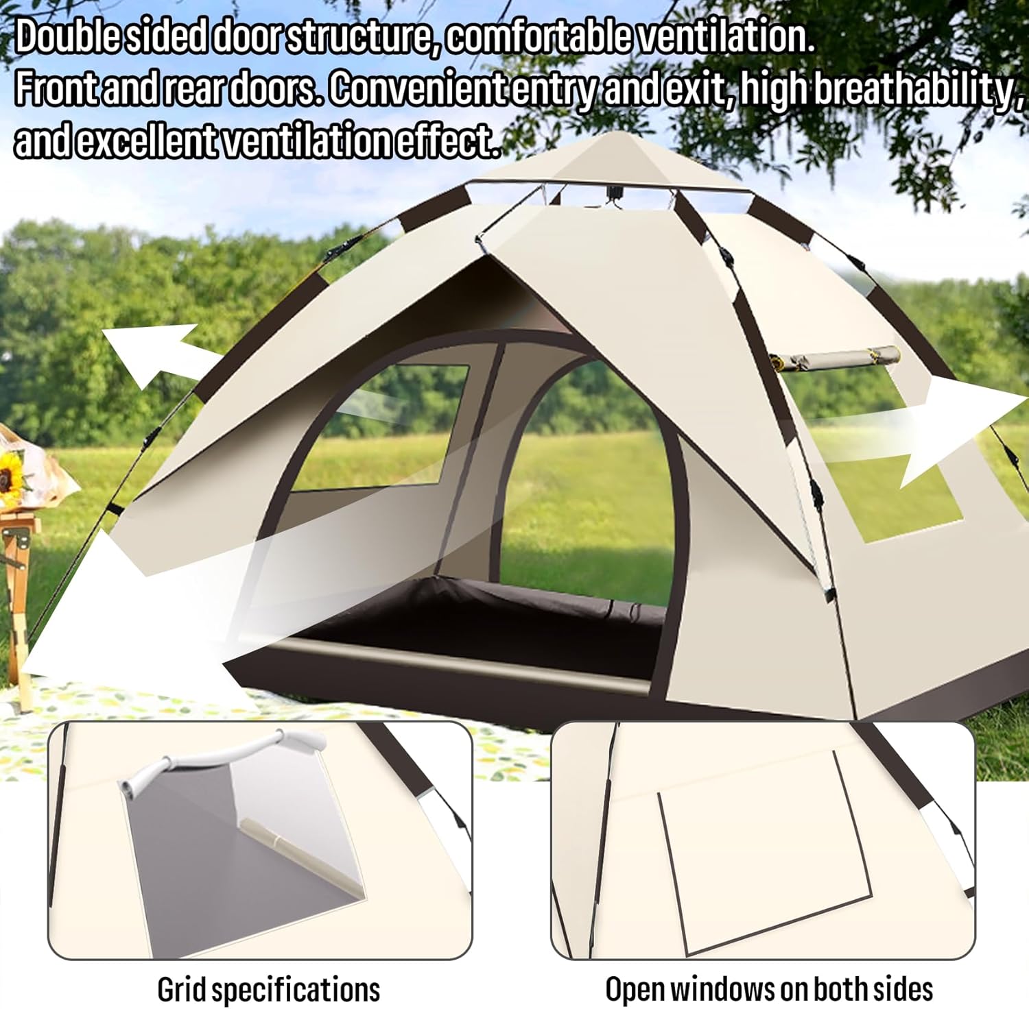 3-4 Person Waterproof Camping  - Outdoor Camping Automatic Quick Opening Tent recension och pris