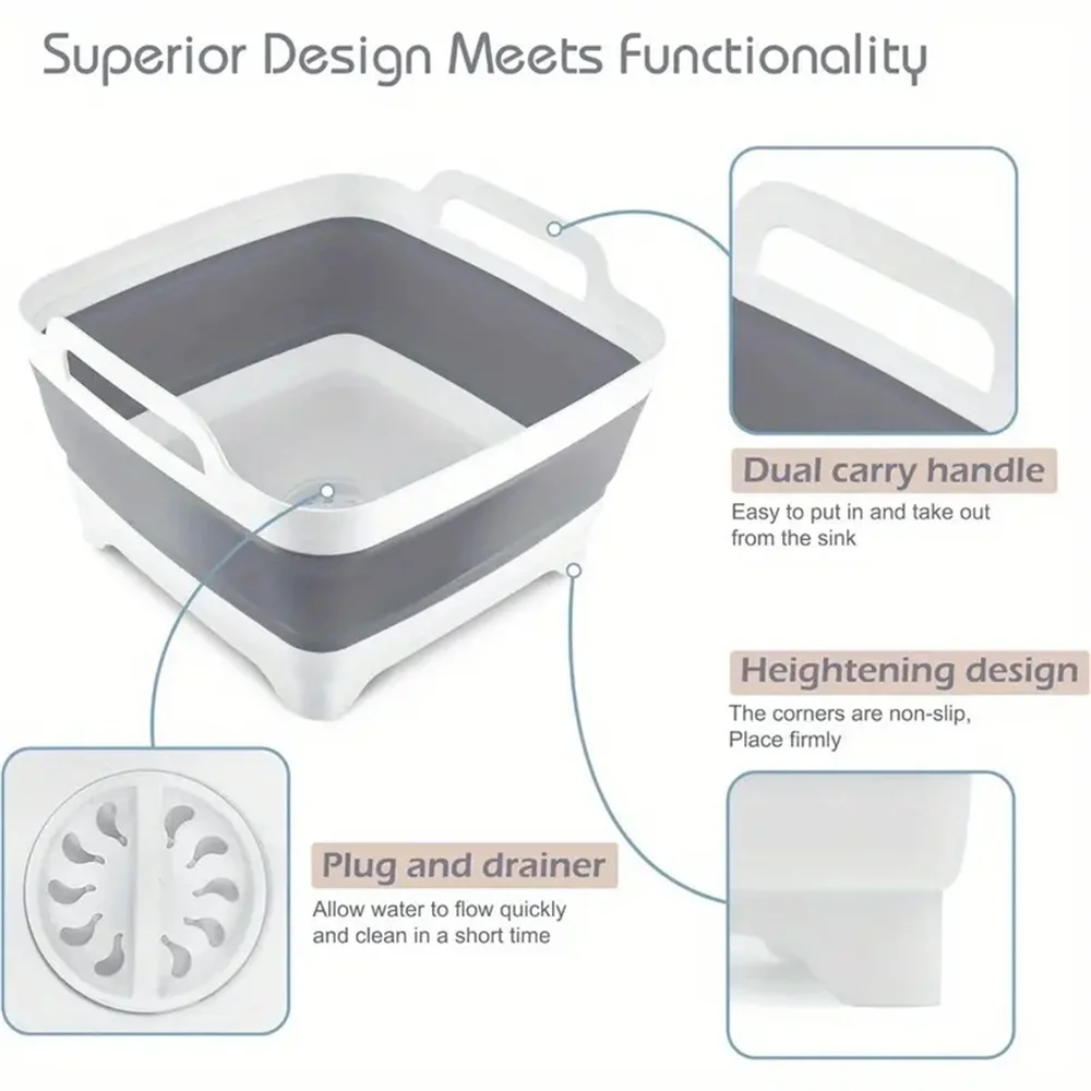 1Pc Square Fruit Vegetable Was - Outdoor Camping Sink recension och pris
