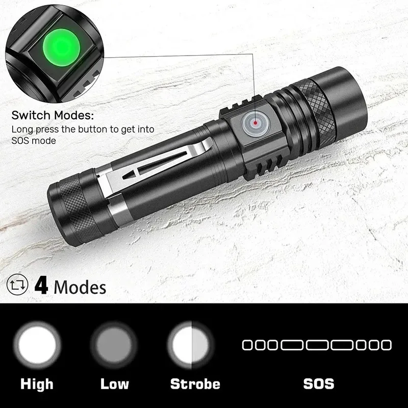 T6 LED Rechargeable Flashlight - Outdoor Camping Adventure recension och pris