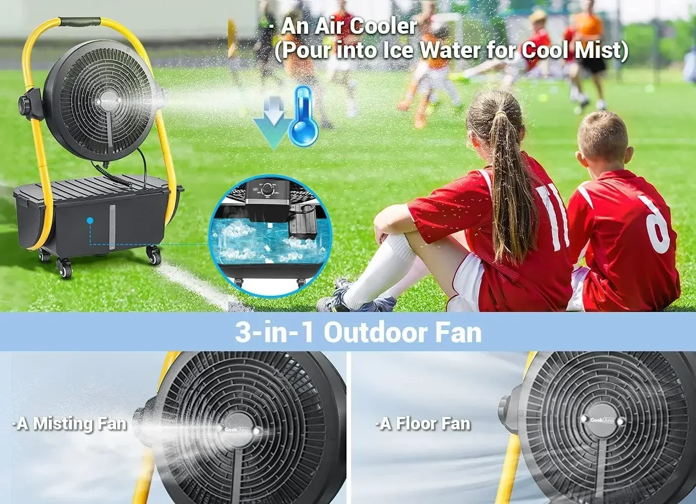 Rechargeable Battery Powered M - Outdoor Camping Misting Fan recension och pris