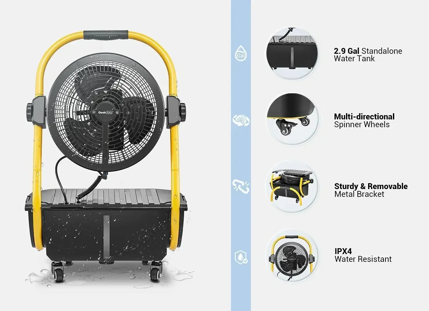 Rechargeable Battery Powered M - Outdoor Camping Misting Fan recension och pris