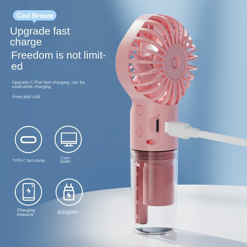 Mini Handheld Fan USB Recharge - Outdoor Camping Misting Fan recension och pris