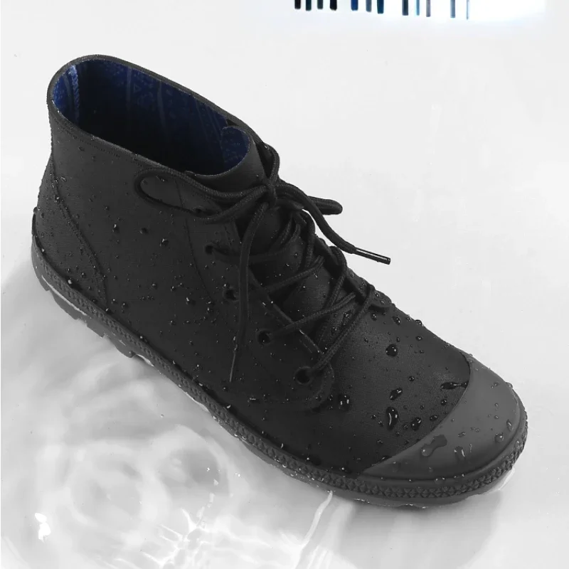 Winter Men Rain Boots Lace-up  - Outdoor Camping In Winter recension och pris